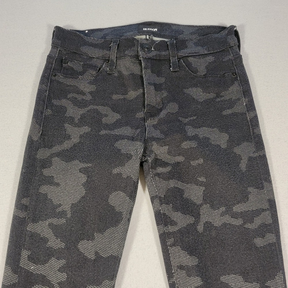 Hudson Jeans Nico Midrise Super Skinny Black Camo‎ Print Denim Women's Size 25